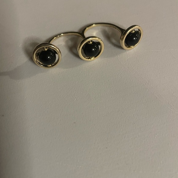 nOir Gold and Black Triple Ring, adjustable with fidgets - Picture 1 of 2